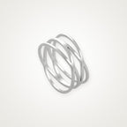 Anillo Triple espiral plateado