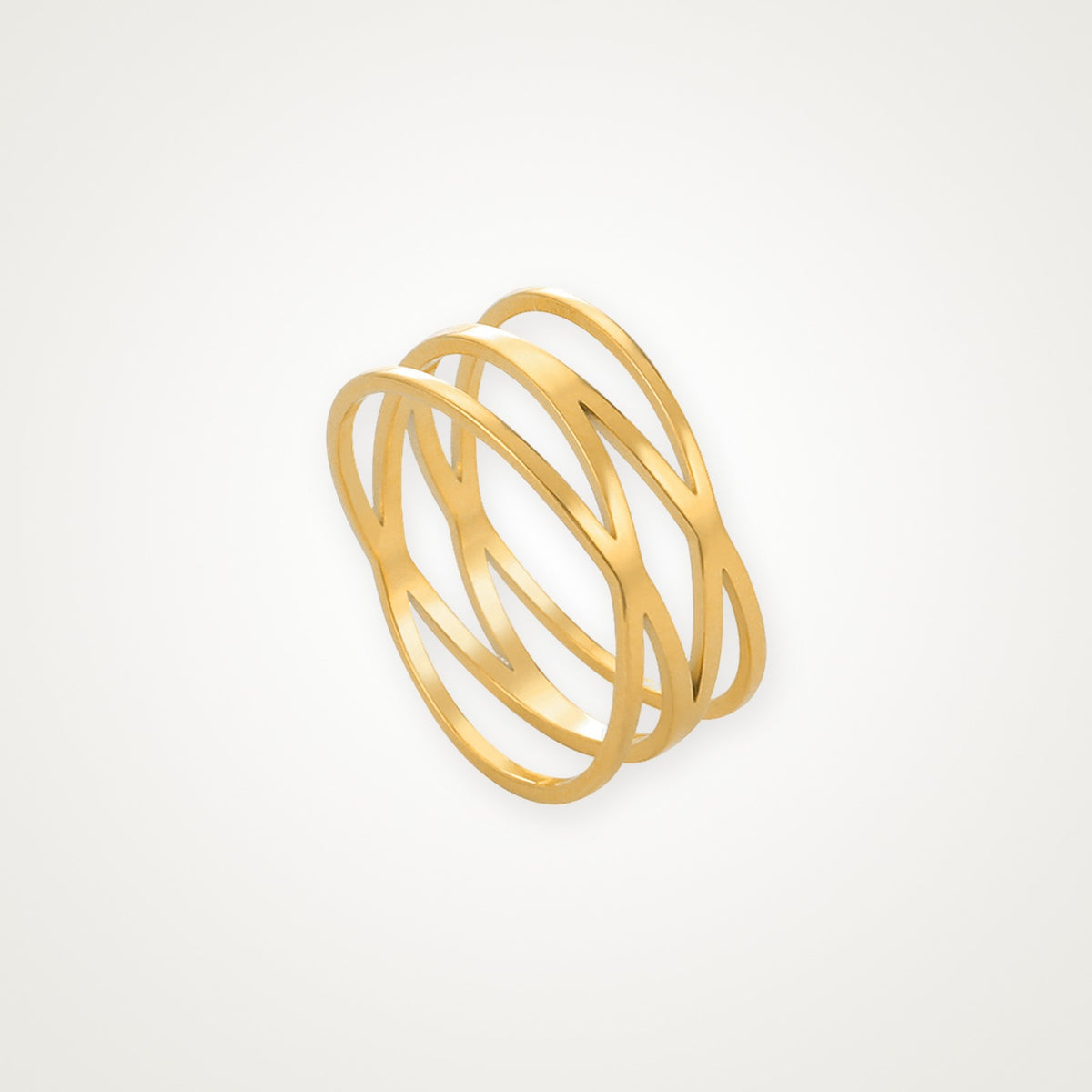 Anillo Triple espiral dorado