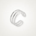 Anillo Triple fino plateado