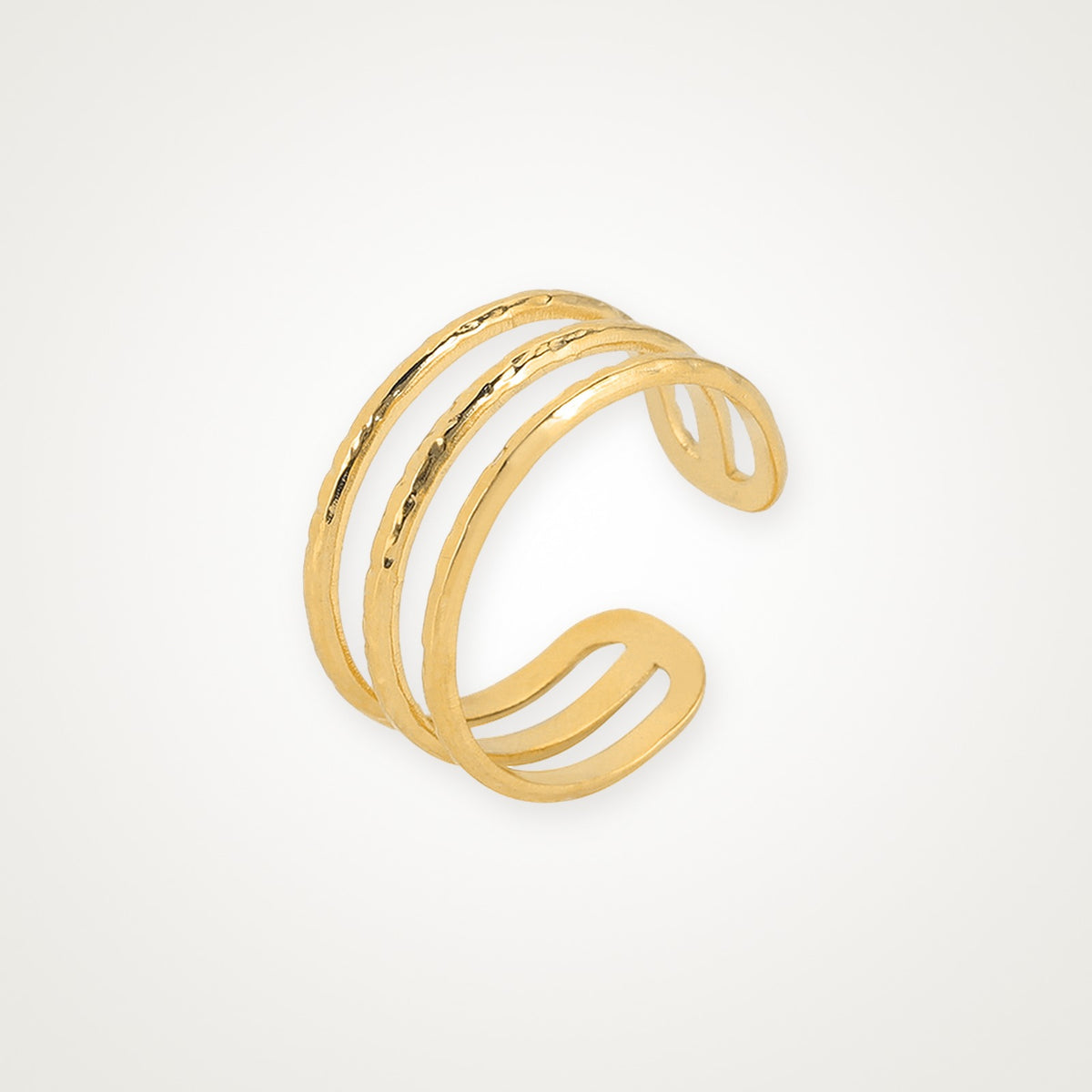 Anillo Triple fino dorado