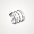 Anillo Triple grabado plateado