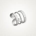 Anillo Triple grabado plateado
