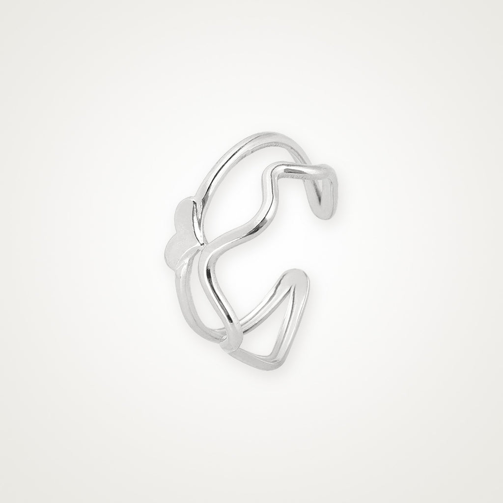 Anillo Zigzag doble plateado