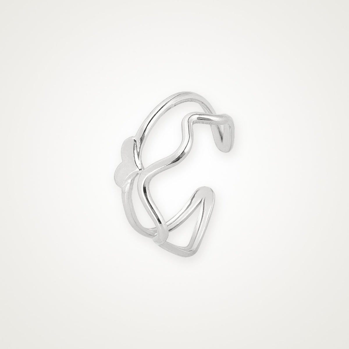 Anillo Zigzag doble plateado