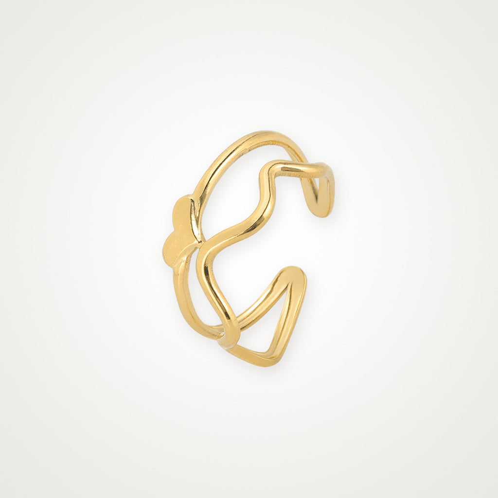 Anillo Zigzag doble dorado