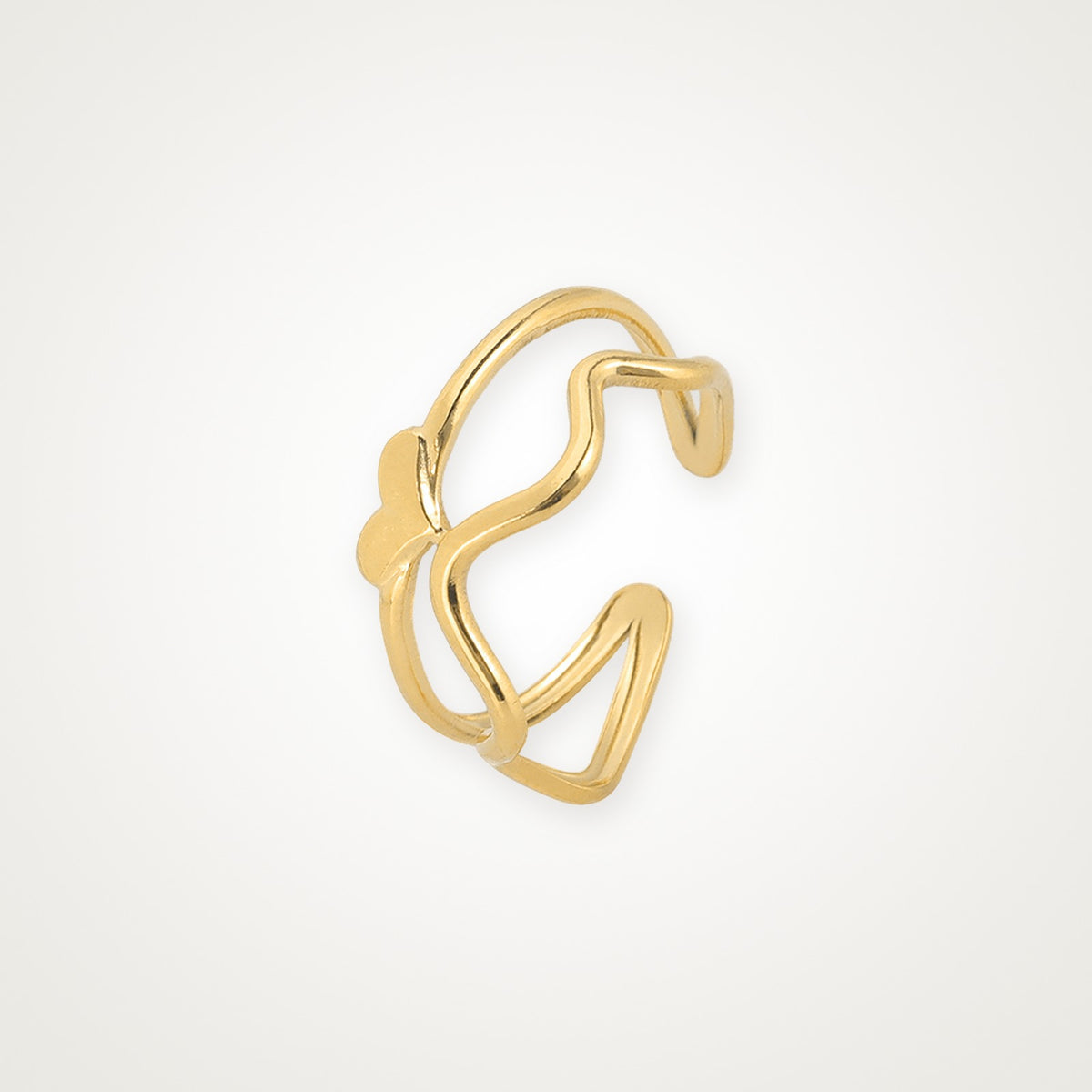 Anillo Zigzag doble dorado