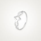 Anillo Zigzag fino plateado