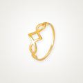 Anillo Zigzag fino dorado