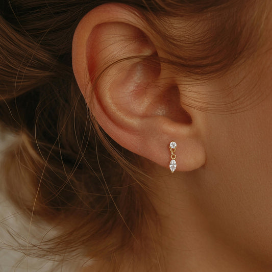 Arete Individual de Borla con Zirconias