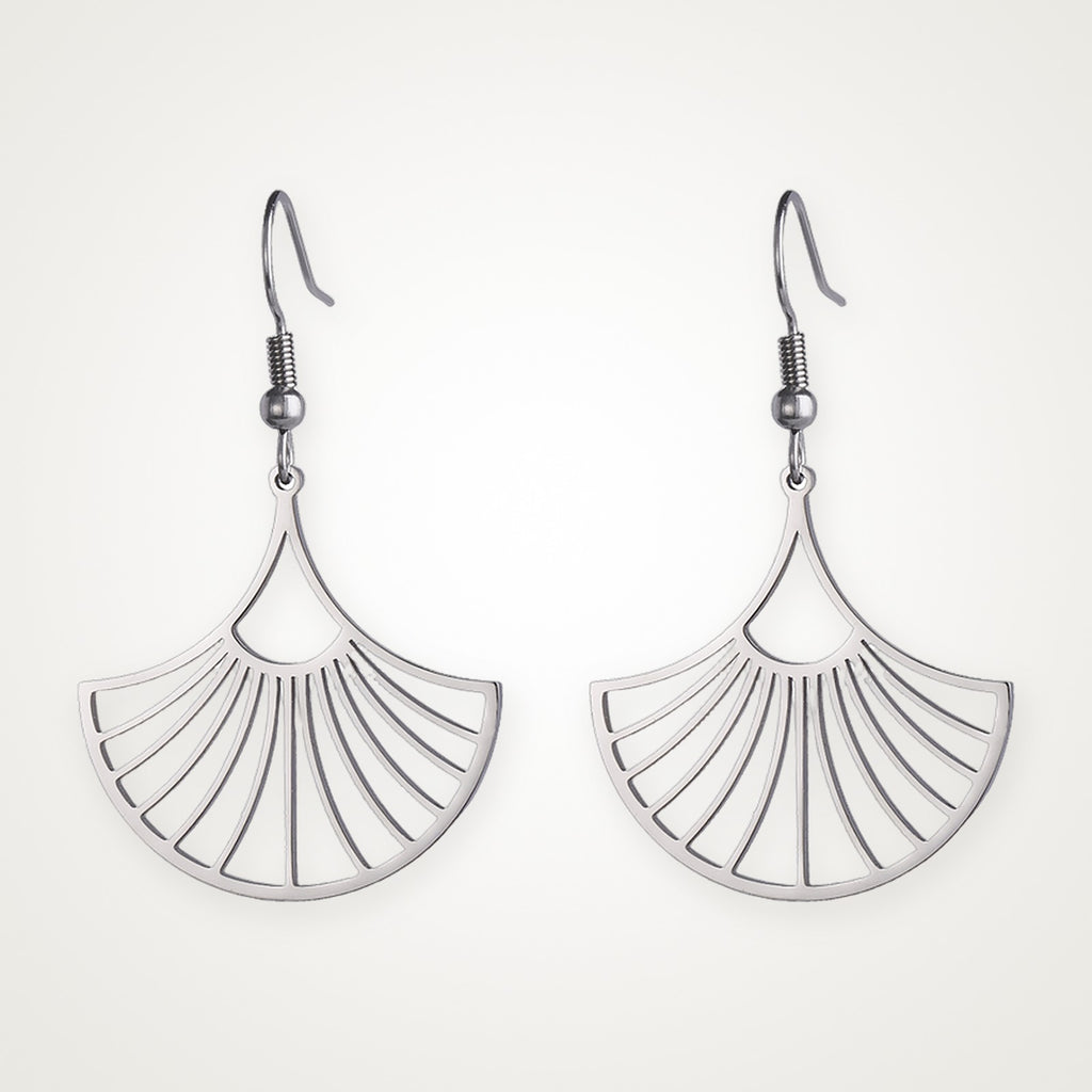 Aretes Abanico plateados