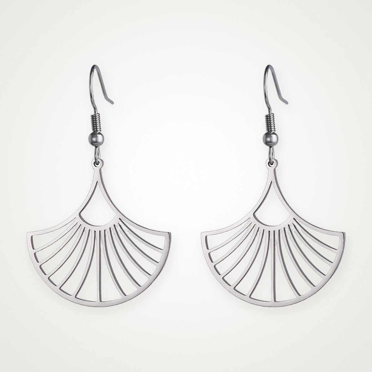 Aretes Abanico plateados