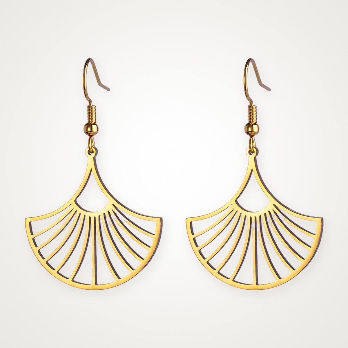 Aretes Abanico dorados