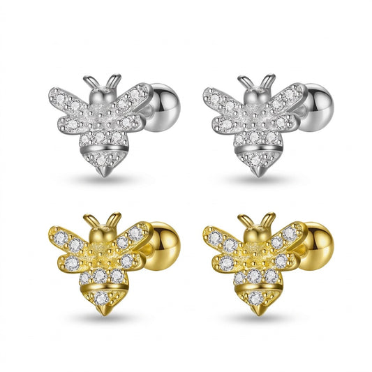 Aretes Abeja de Rosca