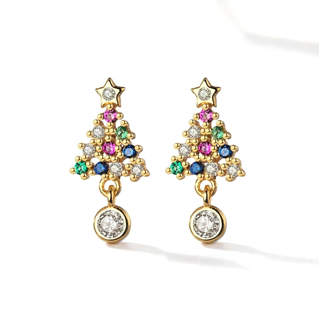 Aretes Árbol de Navidad con Zirconias