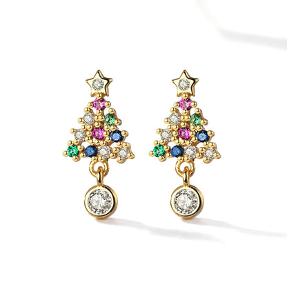 Aretes Árbol de Navidad con Zirconias