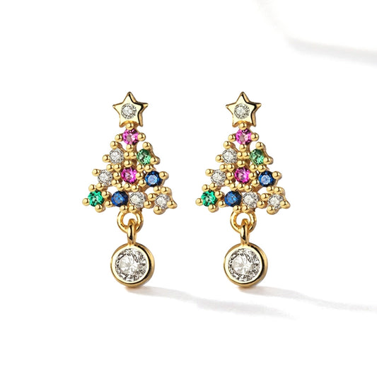 Aretes Árbol de Navidad con Zirconias
