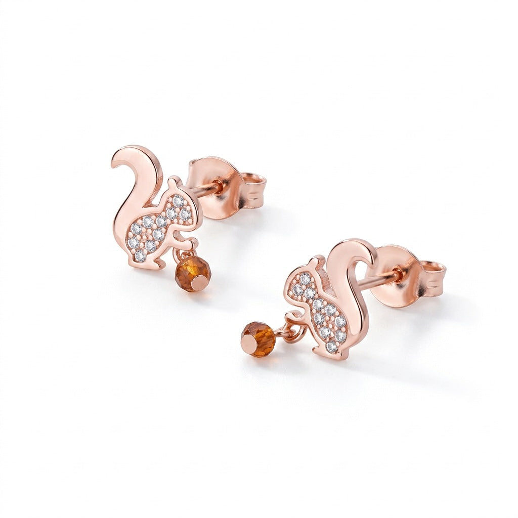 Aretes Ardilla con Zirconias Brillantes
