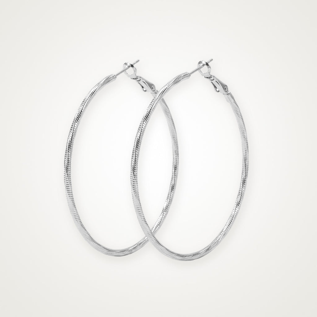 Aretes Arracadas torcidas plateados