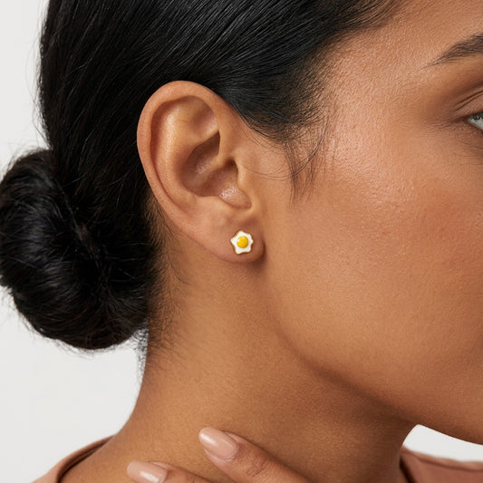 Aretes Asimétricos Cubiertos y Huevo Estrellado
