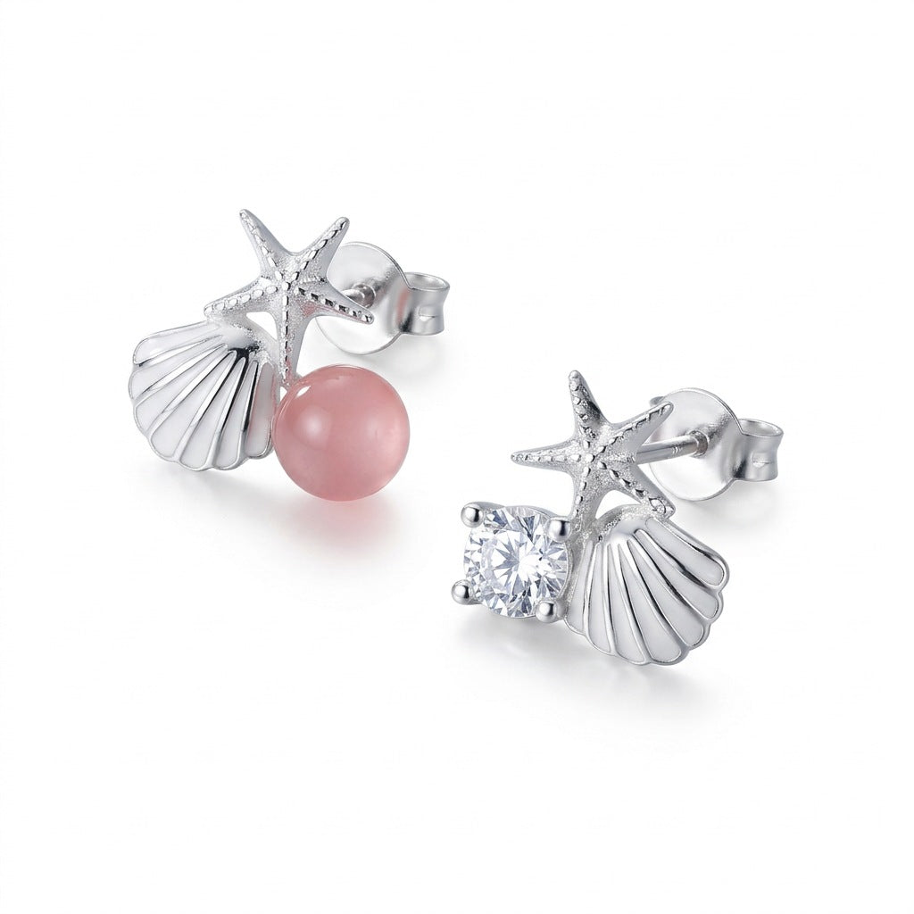 Aretes Asimétricos Estrella de Mar y Concha