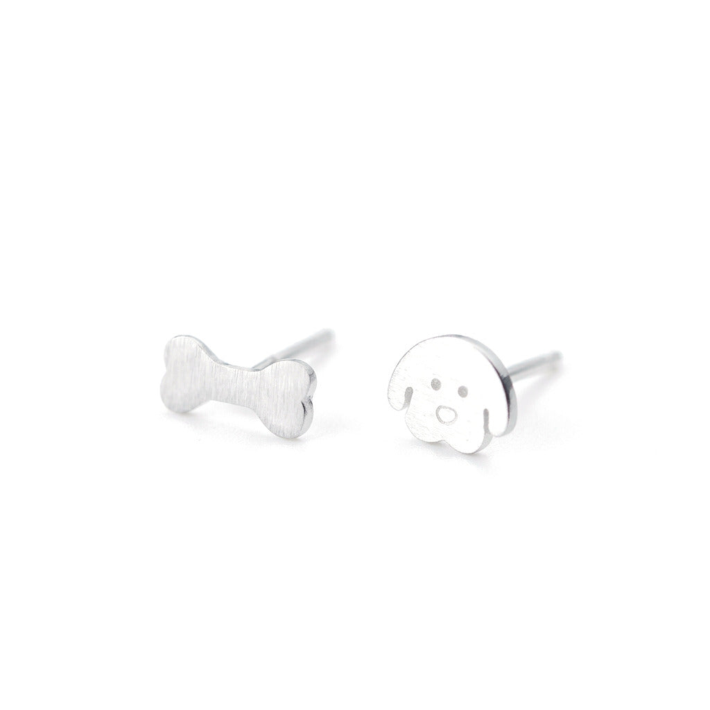 Aretes Asimétricos Hueso de Perrito