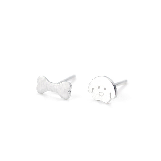 Aretes Asimétricos Hueso de Perrito