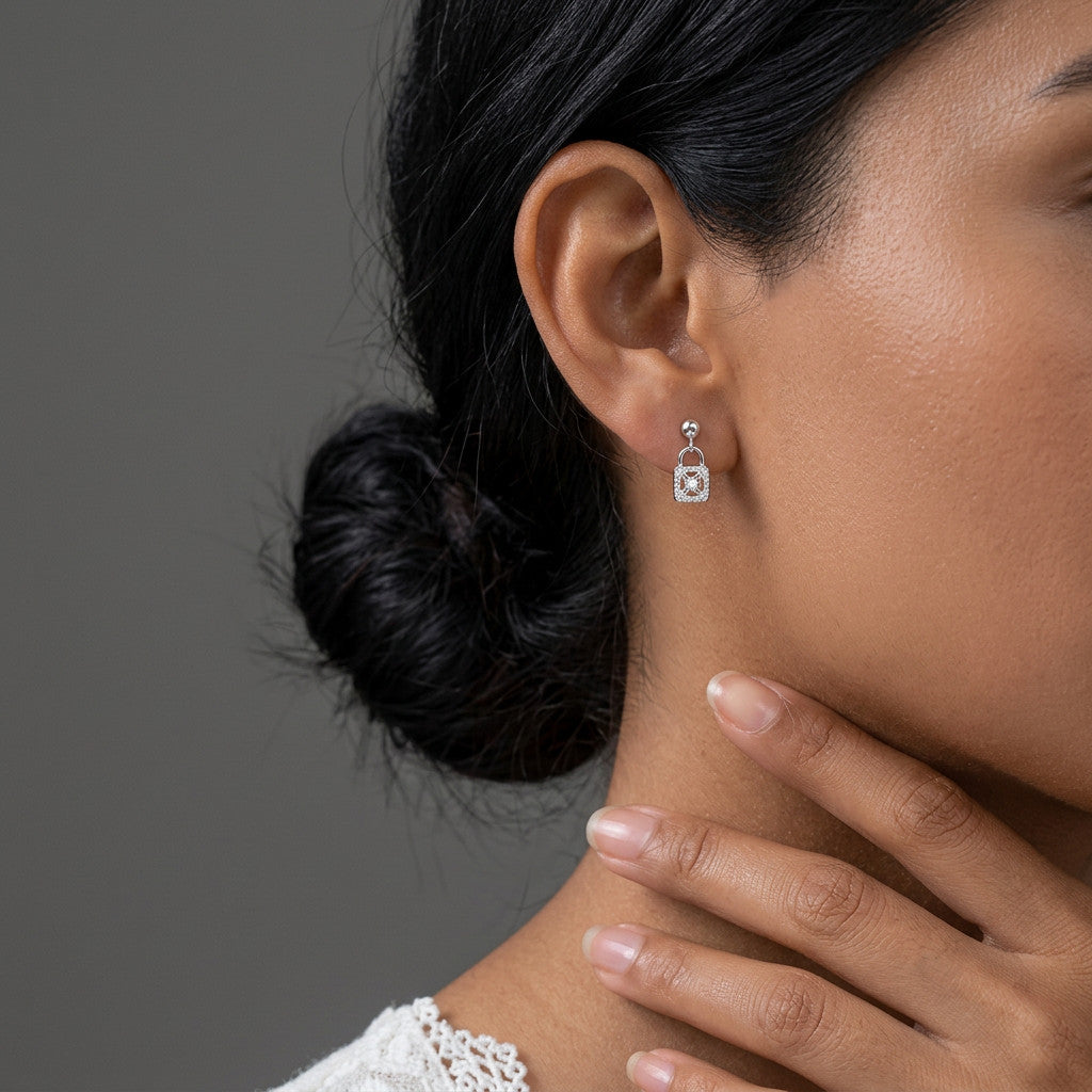 Aretes Asimétricos Llave y Candado