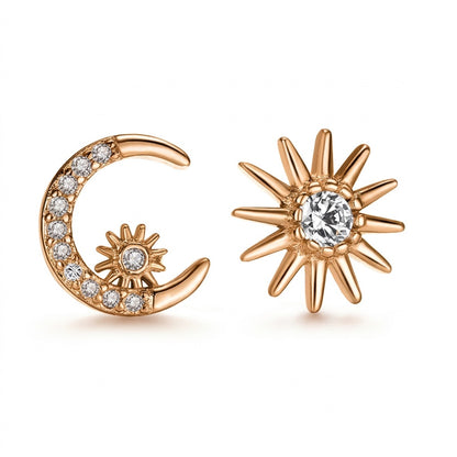 Aretes Asimétricos Luna y Estrella