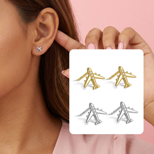 Aretes Avión con Zirconias