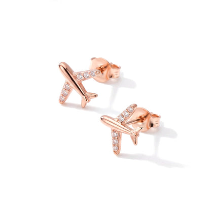 Aretes Avión con Zirconias Pavé