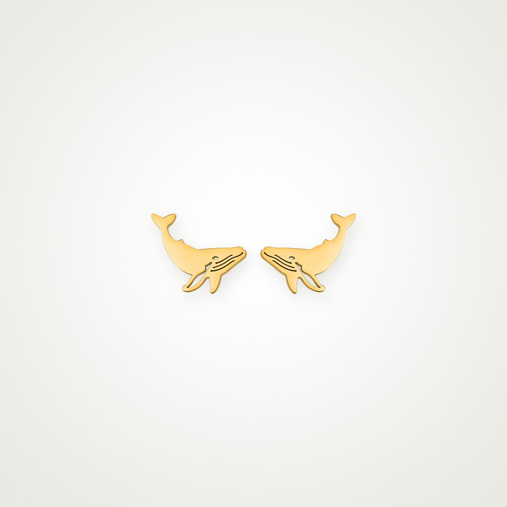 Aretes Ballena jorobada dorados