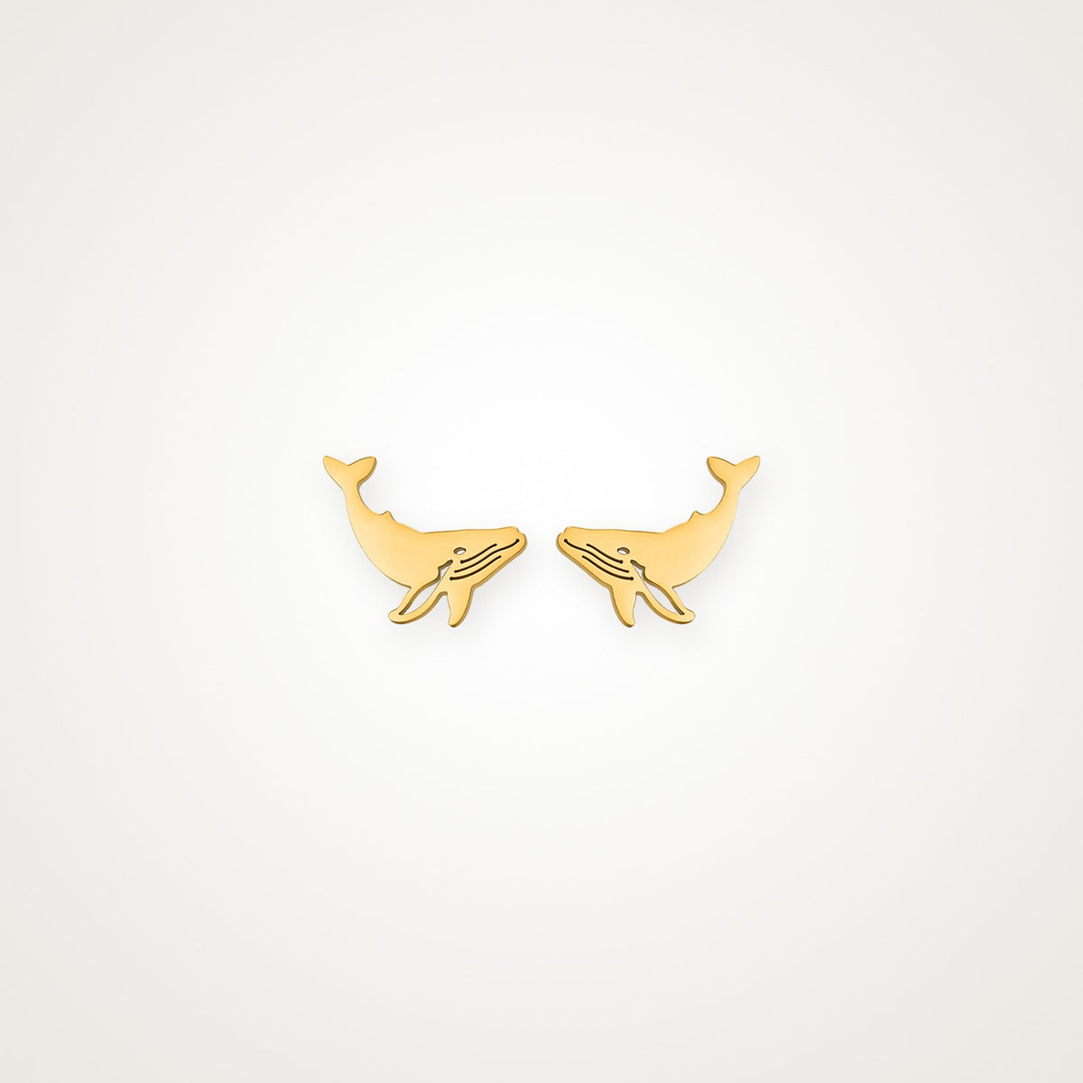 Aretes Ballena jorobada dorados