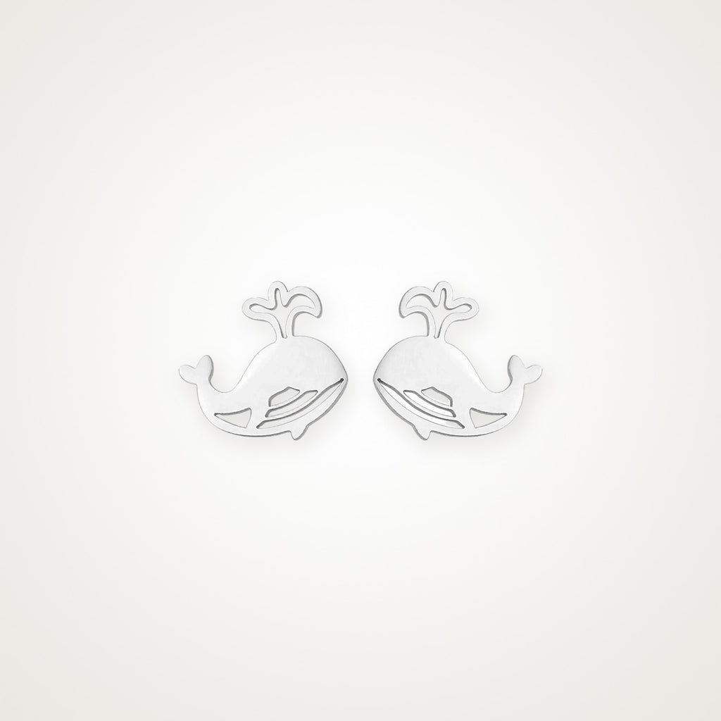 Aretes Ballenita plateados