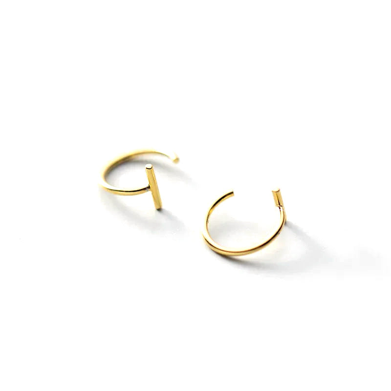 Aretes Barra en Forma de Gancho