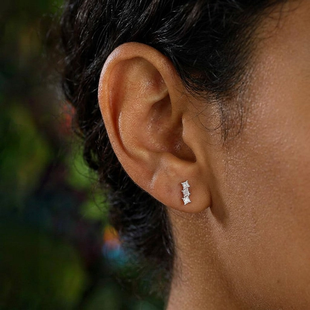 Aretes Bolita con Zirconias