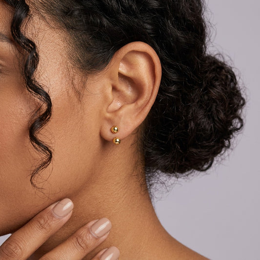 Aretes Bolitas Estilo Punk