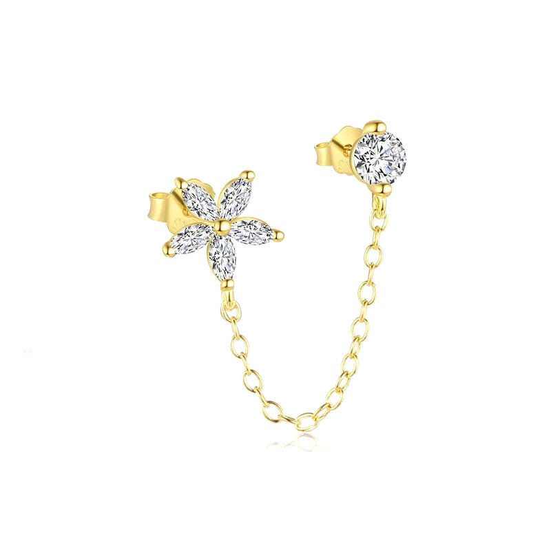 Aretes Borla de Cadena Larga