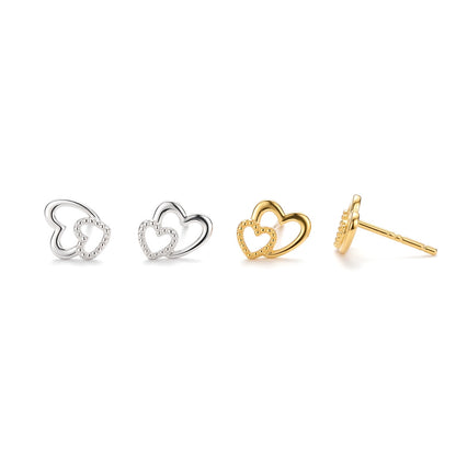 Aretes Botón Corazón