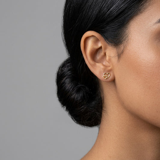 Aretes Botón Corazón