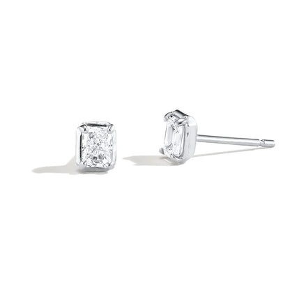 Aretes Botón Zirconia Cuadrada