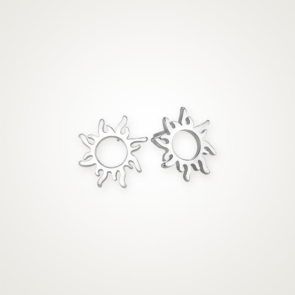 Aretes Broqueles de sol plateados