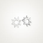 Aretes Broqueles de sol plateados