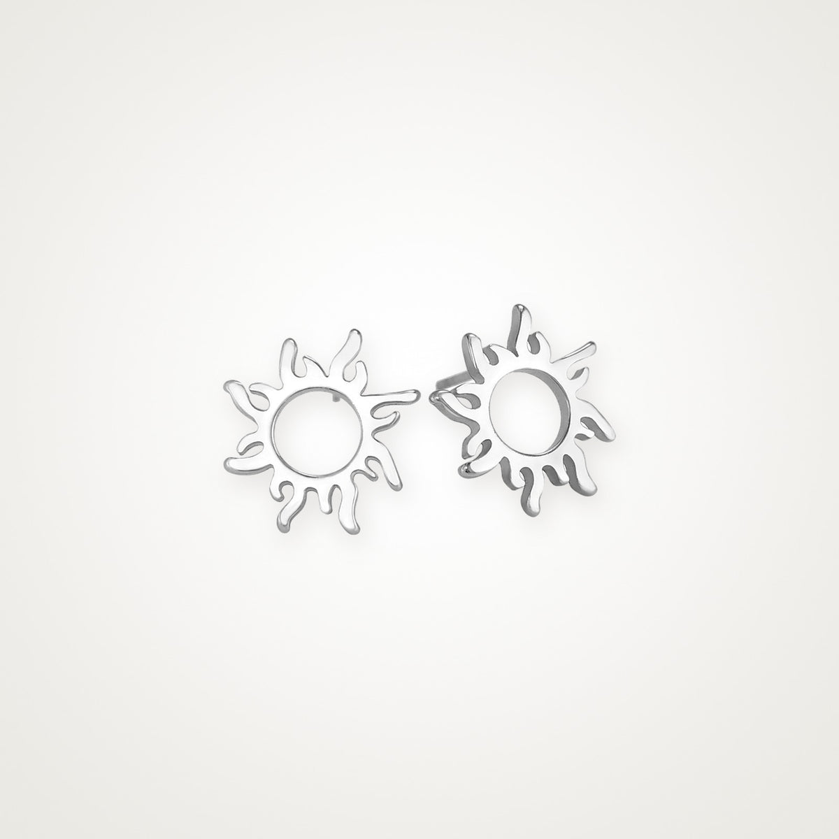 Aretes Broqueles de sol plateados