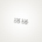 Aretes Búho plateados