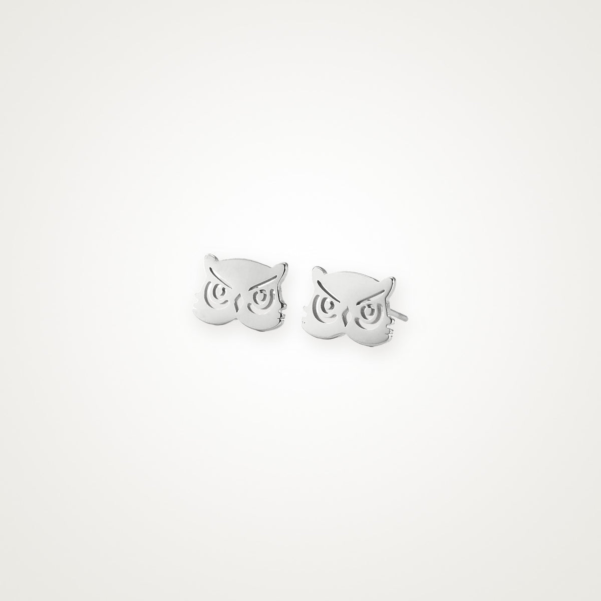 Aretes Búho plateados