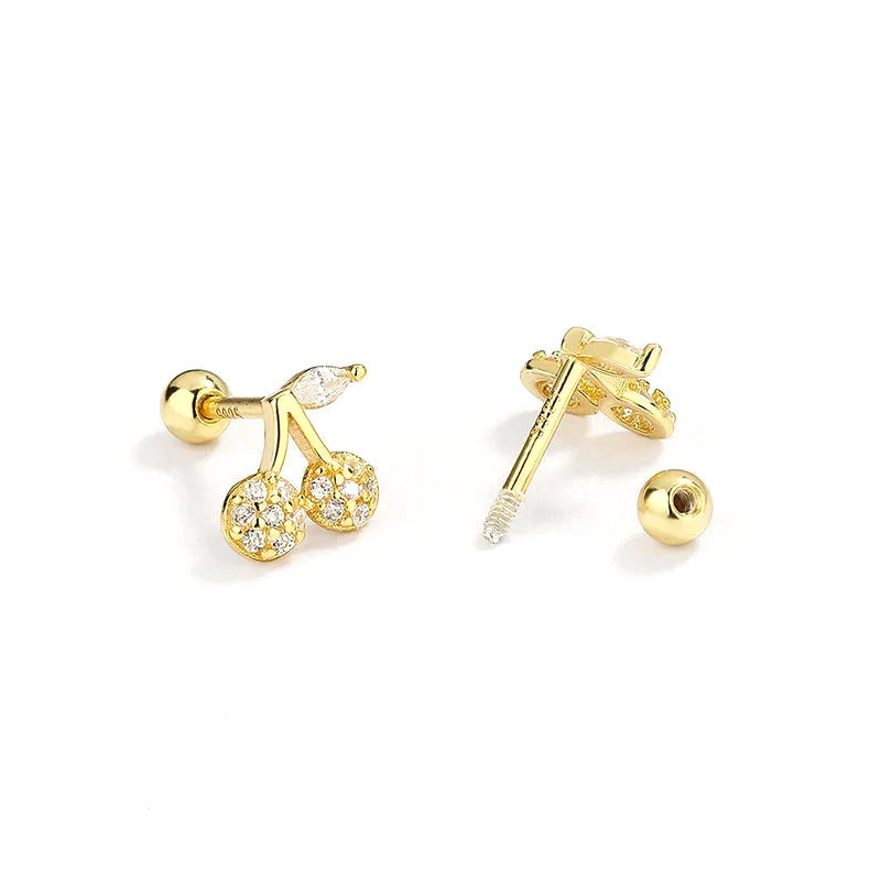 Aretes Cereza con Zirconias