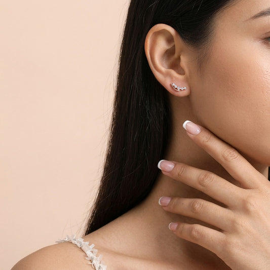 Aretes Cinco Zirconias Redondas