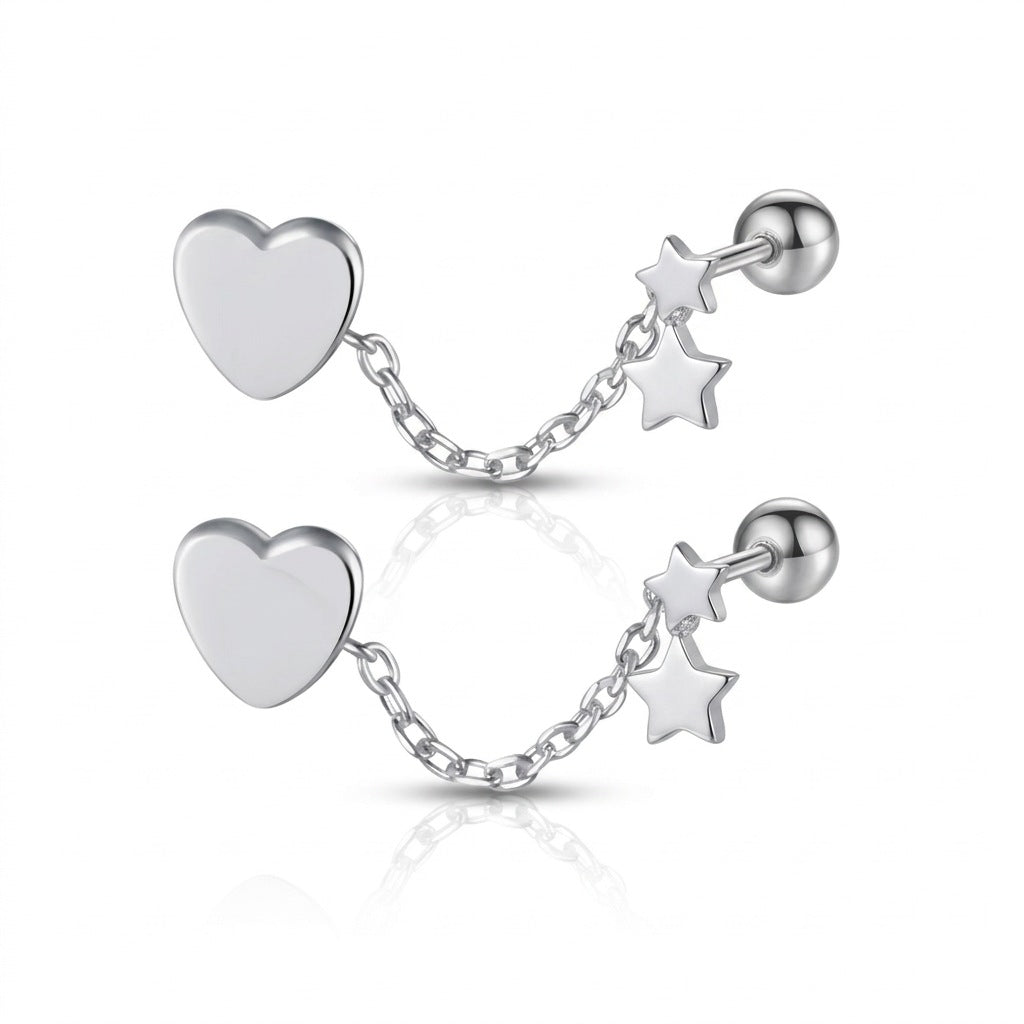 Aretes Colgantes Corazón o Estrella