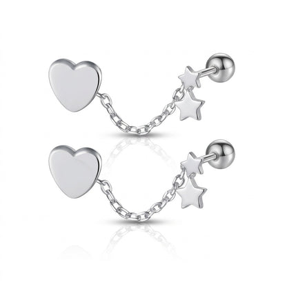 Aretes Colgantes Corazón o Estrella