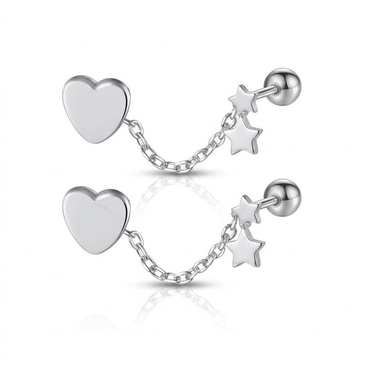 Aretes Colgantes Corazón o Estrella